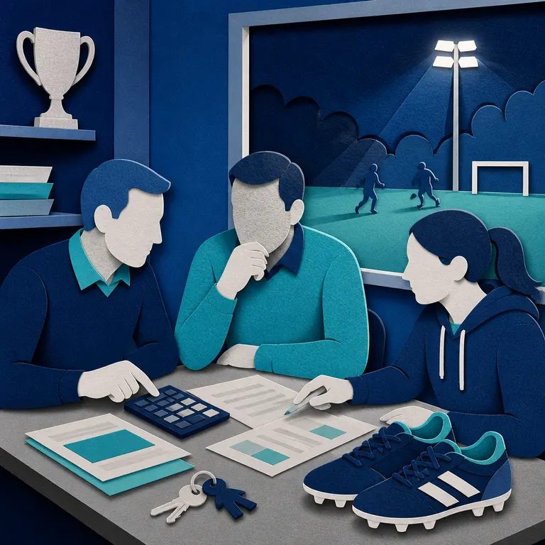 Papier-Silhouettenillustration zu Sportverein finanzieren