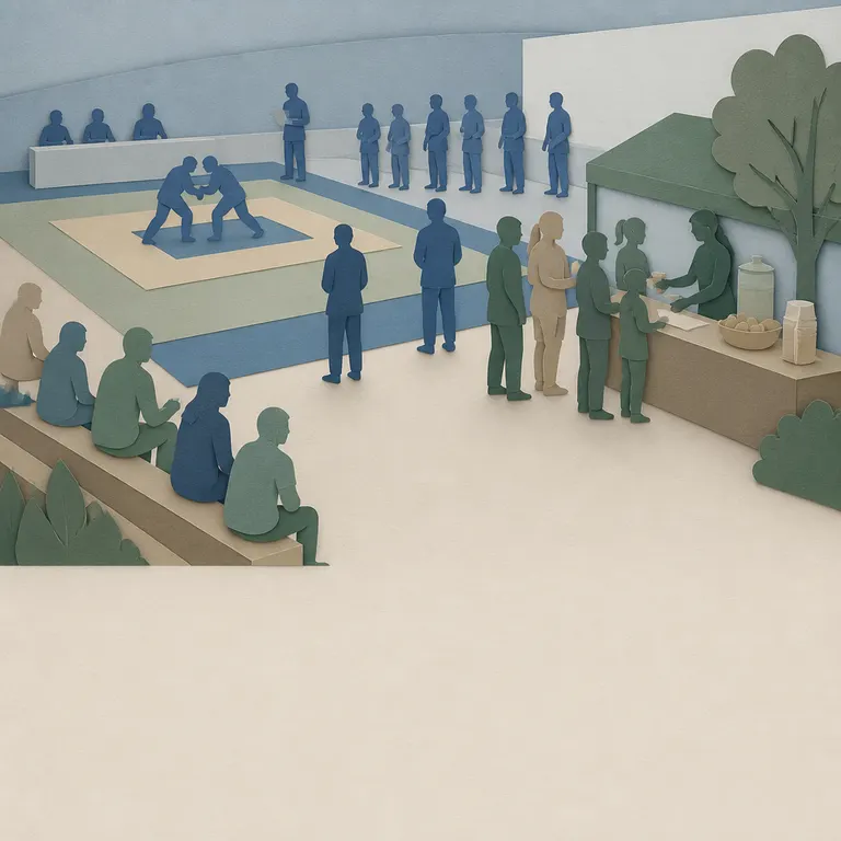 Die Pausenstation außerhalb von Aufruf und Wechselbereich platzieren – Illustration